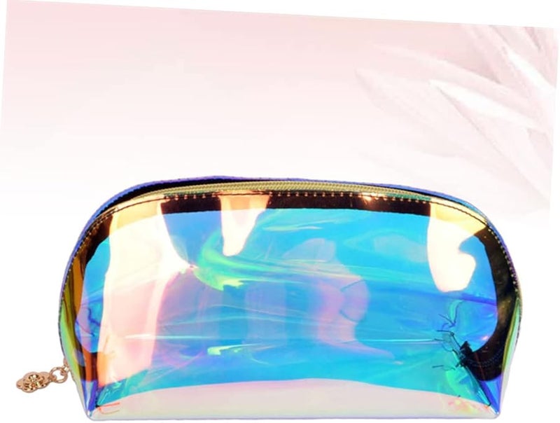 Large Capacity Iridescent Travel Toiletry Pouch Cosmetic Kit Coin Purse Portable Storage Bag - Image 4